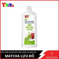 Sữa tắm Hazeline Dưỡng Thể Trắng Sáng &amp; Mịn Da Từ Thiên Nhiên Matcha Lựu Đỏ 1kg