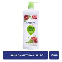 Sữa tắm Hazeline sáng mịn Matcha Lựu Đỏ 1000g ( màu xanh)