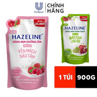 Sữa tắm hazeline túi Yến mạch dâu tằm/Matcha lựu đỏ 900g