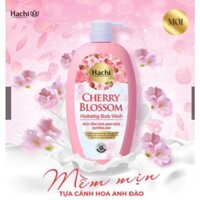 Sữa tắm hoa anh đào CHERRY BLOSSOM Hachi chiết xuất hoa anh đào dâu tây cấp ẩm thu nhỏ lỗ chân lông - Dầu tắm gội 650g