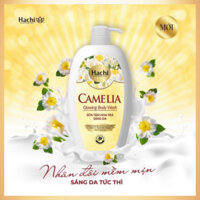 Sữa tắm hoa hoa trà nhật & hoa lan nam phi giúp sáng mịn da HACHI CAMELIA GLOWING 650ml