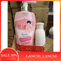 Sữa tắm hương hoa hồng em tắm anh yêu 650g tặng kèm chai nhỏ như hình ( giao màu ngẫu nhiên )