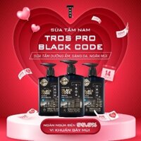 Sữa tắm hương nước hoa cho Nam TROS PRO BLACK CODE DEO SHOWER GEL Thái Lan Dưỡng ẩm sáng da ngăn mùi diệt khuẩn 450ml