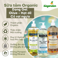 Sữa tắm hữu cơ dạng Gel chiết xuất Ôliu - Cỏ roi ngựa - Hạt dẻ - da nhạy cảm Coslys - Mỹ phẩm Organic - Bio Garden