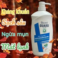 Sữa tắm kháng khuẩn bioré guard 800g chính hãng sạch sâu ngừa mụn với bạc hà mát lạnh
