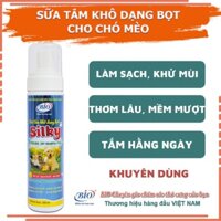 Sữa tắm khô cho chó mèo dạng bọt BIO SILKY 200ML