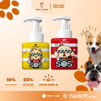 Sữa tắm khô cho chó mèo SOS chai 500ml