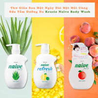 Sữa tắm Kracie Naive Body Wash 530ml hương chanh, đào, lô hội Nhật Bản