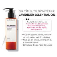 Sữa tắm làm dịu,làm sạch da Lá House Nutri Shower Milk 250ml Lavender Peppermint -  Lavender