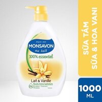 Sữa Tắm Monsavon chiết xuất sữa và hoa vani Pháp dưỡng da mềm mịn 1000ml