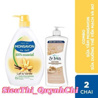 Sữa tắm Monsavon Chiết xuất sữa và hoa vani 1L + Tặng Bình LoVe