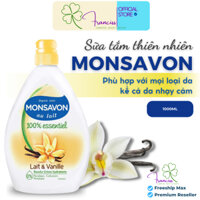 Sữa Tắm Monsavon Lait & Vanille Chiết Xuất Từ Sữa, Hoa Vani Dưỡng Da Mềm Mịn 1L