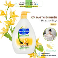 Sữa Tắm Monsavon Lait & Vanille chiết xuất sữa và hoa vani Pháp dưỡng da mềm mịn 1000ml