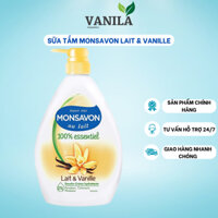Sữa Tắm Monsavon Lait & Vanille chiết xuất sữa và hoa vani Pháp dưỡng da mềm mịn 1000ml