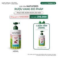 SỮA TẮM Natufres FRENCH CHIC - Rượu vang đỏ BORDEAUX 							 							SKU: P9333-GIFTP9607