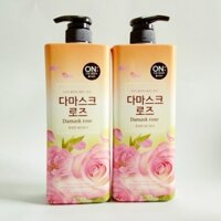 Sữa Tắm Nước Hoa On The Body Damask Rose Hàn Quốc 900g Giúp Cơ Thể Thư Dãn Lưu Lại Hương Thơm Lâu Cho Da Trắng Mịn