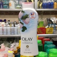 Sữa tắm Olay Cooling White hương dâu và bạc hà 650ml