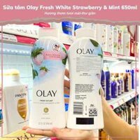 SỮA TẮM OLAY FRESH OUTLAST WHITE STRAWBERRY & MINT 887ML/ MÙI HƯƠNG THƯ GIÃN CỦA DÂU TRẮNG - BẠC HÀ