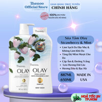 Sữa Tắm Olay Fresh Outlast White Strawberry & Mint Body Wash Hương Dâu & Bạc Hà Tươi Mát Dài Lâu 650ml - 887ml