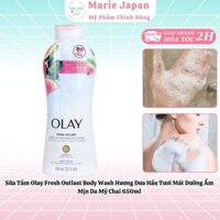 Sữa Tắm Olay Fresh Outlast Body Wash Hương Dưa Hấu Tươi Mát Dưỡng Ẩm Mịn Da Mỹ Chai 650ml