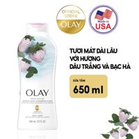 Sữa Tắm Olay Fresh Outlast White Strawberry & Mint Body Wash Hương Dâu Và Bạc Hà 650ml - USA