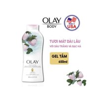 Sữa Tắm Olay (MỸ) Tươi Mát Dài Lâu Với Dâu Trắng Và Bạc Hà 650ml