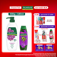 Sữa tắm Palmolive 95% chiết xuất từ hoa phong lan 500g và Dầu gội Palmolive có dầu xả karetin & dầu oliu 180ml