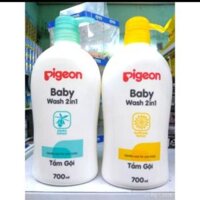 Sữa tắm Pigeon 2in1 cho bé không gây kích ứng da không làm cay mắt bé chai 700ml