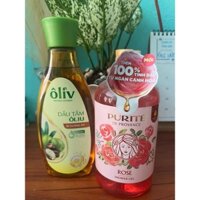 Sữa tắm Purite Hoa Hồng/Hoa Anh Đào 500ml ( tặng kèm chai sữa tắm Olive 250ml)
