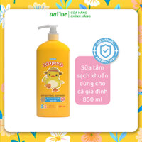 Sữa tắm sạch khuẩn AUFINE Bé Q Duck 850ml DÙNG CHO CẢ GIA ĐÌNH
