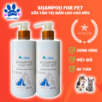 Sữa tắm SHAMPOO FOR PET trị nấm, viêm da, phòng ve rận cho chó mèo 300ml (mẫu mới 2024)