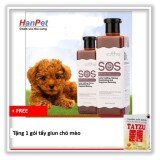 Sữa Tắm SOS cao cấp nâu đỏ (dùng cho chó màu nâu) cho chó mèo (sunzin hn 366d) tặng 1 gói tẩy giun chó mèo định kỳ