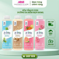 Sữa tắm ST.IVES dưỡng da mềm mịn & tẩy tế bào chết dịu nhẹ của Mỹ 650ml chai - Nana Shop
