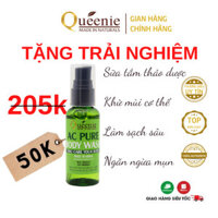 Sữa tắm thảo dược Queenie trải nghiệm dưỡng da mịn màng, ngăn ngừa mụn 50ml - Mỹ Phẩm Hàn Quốc