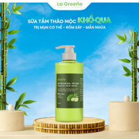 Sữa tắm thảo mộc Greene với tinh chất khổ qua rừng, trà xanh giảm mụn,trị rôm sẩy mụn lưng, thơm nhẹ