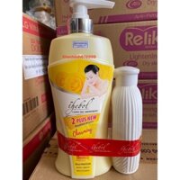 sữa tắm thebol charming 650g tặng kèm chai nhỏ như hình ( mầu vàng )
