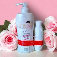 SỮA TẮM THEBOL EM TẮM ANH YÊU 650ML - HOA HỒNG LÁ NEEM NƯỚC HOA PHÁP (MÀU TRẮNG)