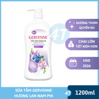 Sữa tắm trắng da Gervenne 1.2L Việt Quất và Lan Nam Phi - Dầu tắm hương nước hoa dưỡng da dưỡng ẩm kháng khuẩn