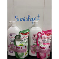 Sữa tắm trắng da Gervenne chai 900ml hương nước hoa (Tặng thêm túi sữa tắm 600g) mùi hương quyến rũ có 3 màu