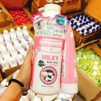 Sữa tắm trắng da GLUTA MILKY Thái lan( tặng kèm sữa rửa mặt)