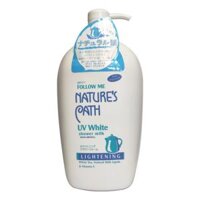 Sữa tắm trắng dưỡng da chiết xuất từ sữa tươi UV White, Follow Me Nature's Path Nhật Bản 1000ml