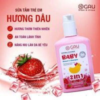 Sữa tắm trẻ em chiết xuất dâu tằm, lá đu đủ, trà xanh – Hương Dâu 250ml