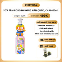 Sữa Tắm trẻ em Pororo hồng Hàn Quốc Goat Milk Mild Wash 400ml, từ sữa dê mịn màng da bé, CHIKOREA