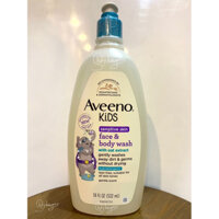 Sữa tắm trẻ em từ yến mạch Avenoo kids sensitive skin, face & body Wash 532ml từ US cho mặt & toàn thân, không cay mắt