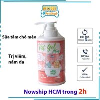 Sữa tắm trị ve chó mèo Pet gel sữa tắm cho chó siêu thơm, mượt lông chai 500ml - Huni Petshop
