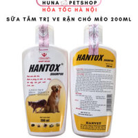 Sữa Tắm Trị Ve Rận Bọ Chét Chó Mèo Hantox Hanvet - Diệt Ký Sinh Trùng, Dưỡng Lông 200ml