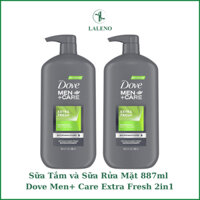 Sữa Tắm và Sữa rửa mặt Dove Men+ Care Extra Fresh 2in1 USA