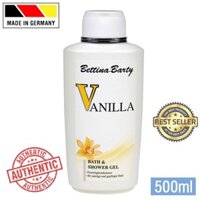 Sữa tắm Vanilla Bettina Barty Đức dưỡng trắng da làm mịn 500ml