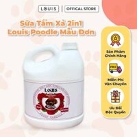 Sữa Tắm Xả Cho Chó Mèo 2in1 Louis POODLE MẪU ĐƠN 4L, Sữa Tắm Kiêm Dầu Xả Chó Mèo Thú Cưng Chính Hãng