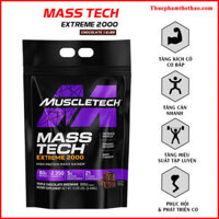 Sữa tăng cân MuscleTech - Mass Tech Extreme 2000 bịch 12lbs 5.4kg - Nhiều Mùi Vị - Kèm Quà Tặng - Chính Hãng USA - Chocolate - Bình Lắc Màu Ngẫu Nhiên
